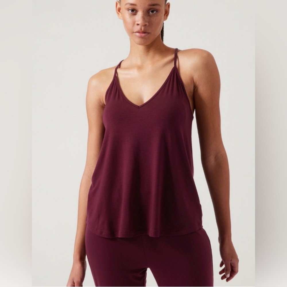 ATHLETA Tencil Nighttime Bliss Cami - Burgundy